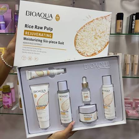 Set Facial BIOAQUA Rice Raw Pulp 6 Piezas