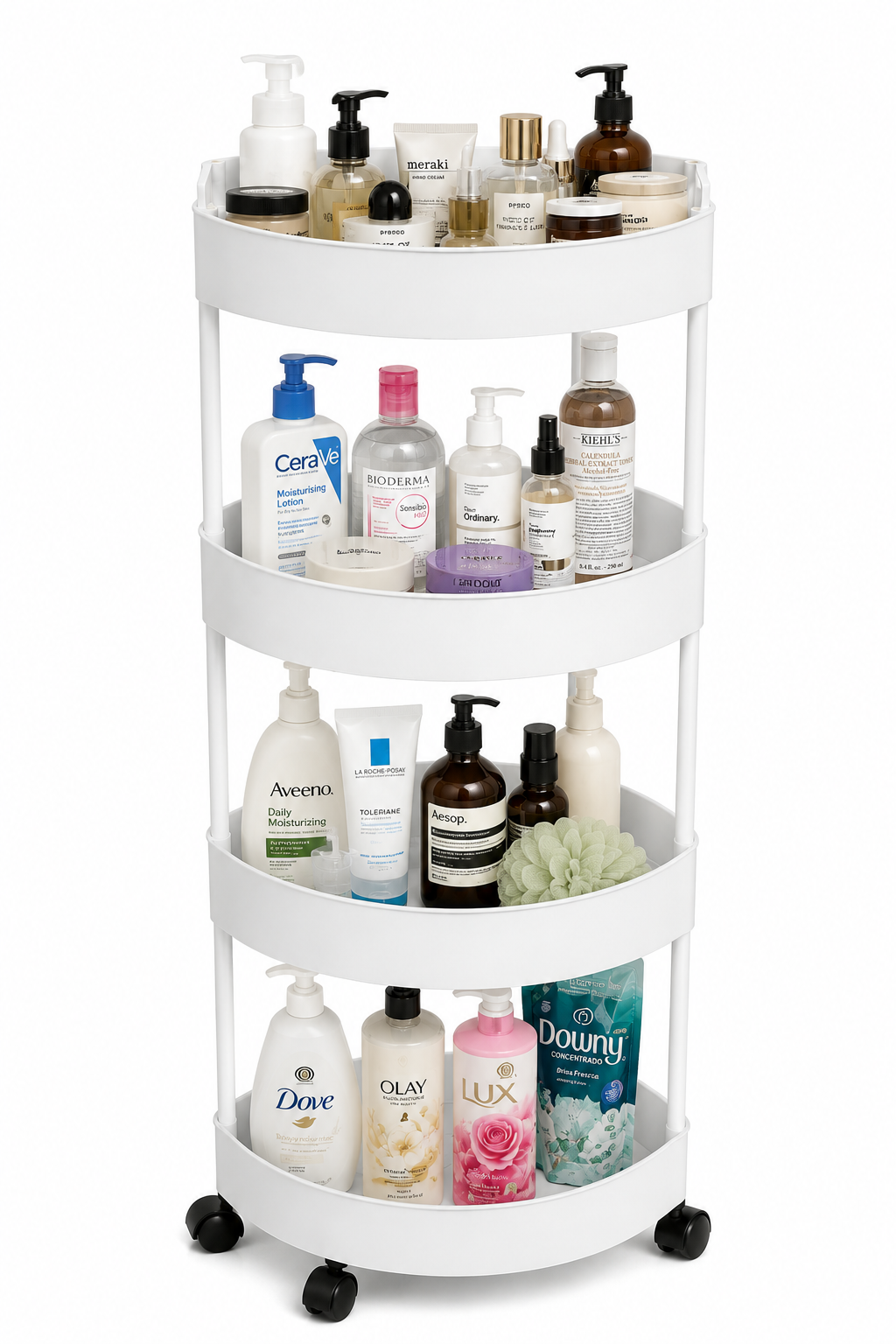 Repisa Esquinera 4 Niveles con Ruedas | Organizador Multiusos Antiagua para Ducha y Cocina