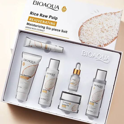Set Facial BIOAQUA Rice Raw Pulp 6 Piezas